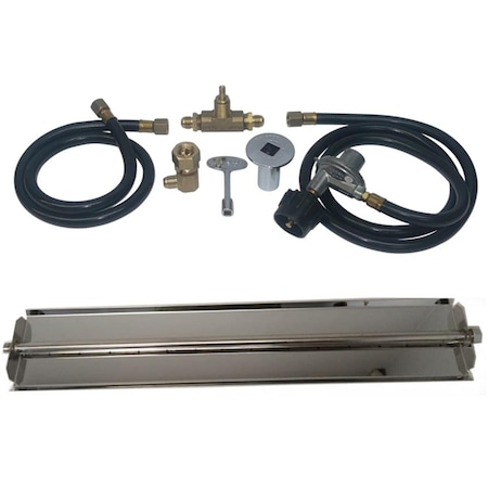 Tretco 24 in. Stainless Steel Linear Burner Pan Kit, Liquid Propane OB5SS-BK1-24-LP
